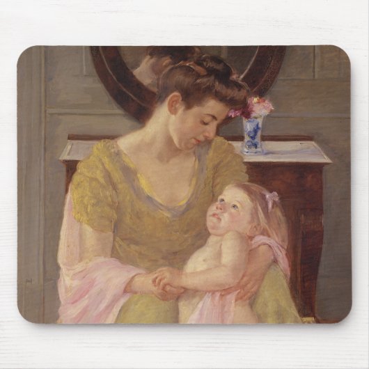 Mutter und Kind mit einem Rosen-Schal | 1908 Mousepad (Vorne)