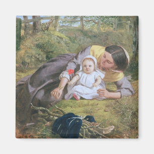 Mutter und Kind mit einer Mohnblume Magnet
