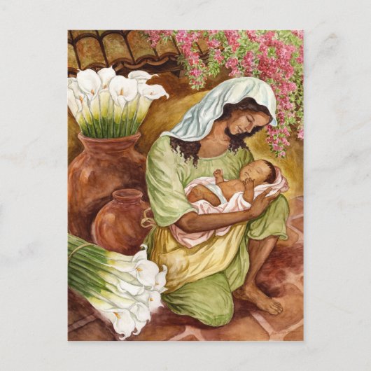 MUTTER UND KIND MIT KALA LILILIEN - MEHRERE POSTKARTE (Vorderseite)