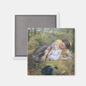 Mutter und Kind mit Mohn Magnet (Vorderseite/Rückseite)