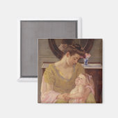 Mutter und Kind mit Rose Scarf | 1908 Magnet (Vorderseite/Rückseite)