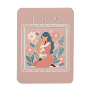 Mutter-und-Kind-Muttertagskarte Magnet