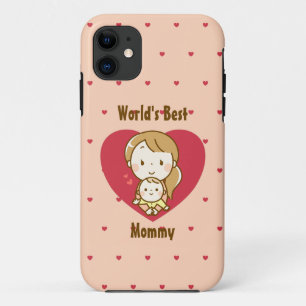 Mutter und Kind niedlich kawaii Cartoon Muttertag Case-Mate iPhone Hülle