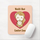 Mutter und Kind niedlich kawaii Cartoon Muttertag Mousepad (Mit Mouse)