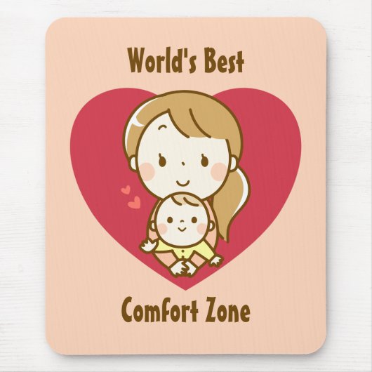 Mutter und Kind niedlich kawaii Cartoon Muttertag Mousepad (Vorne)