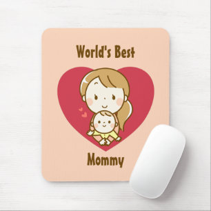 Mutter und Kind niedlich kawaii Cartoon Muttertag Mousepad