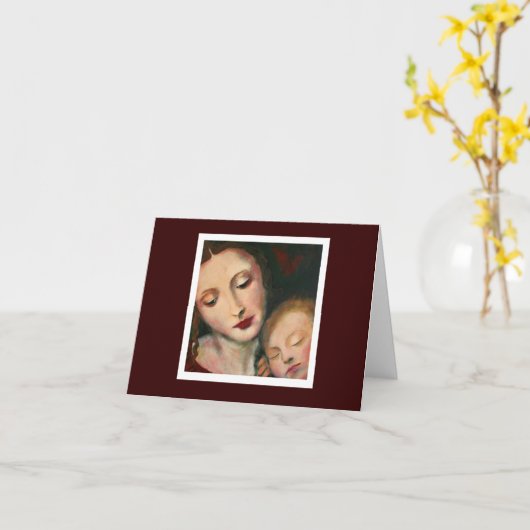 Mutter und Kind Notecard Karte (Gelbe Blume)