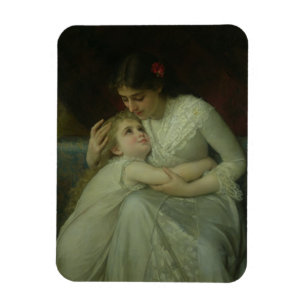 Mutter und Kind (Öl auf Leinwand) Magnet