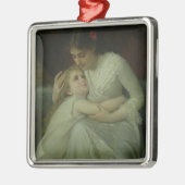 Mutter und Kind (Öl auf Leinwand) Ornament Aus Metall (Links)