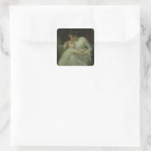 Mutter und Kind (Öl auf Leinwand) Quadratischer Aufkleber (Tasche)