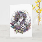 Mütter und Kind Personalisierter Muttertag Karte (Gelbe Blume)