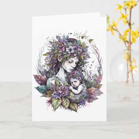 Mütter und Kind Personalisierter Muttertag Karte (Gelbe Blume)