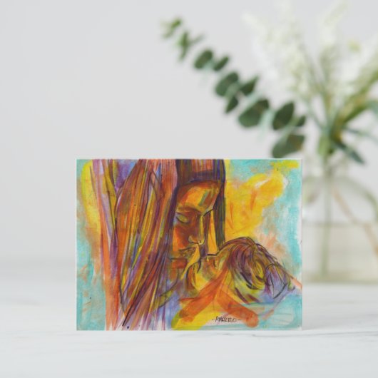 Mutter und Kind Postkarte (Stehend Vorderseite)