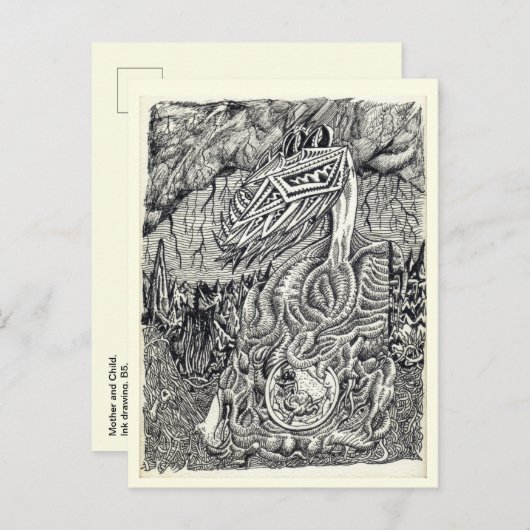 Mutter und Kind Postkarte (Vorne/Hinten)