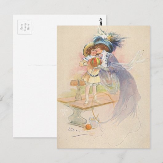 Mutter und Kind Postkarte (Vorne/Hinten)