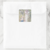 Mutter und Kind Quadratischer Aufkleber (Tasche)