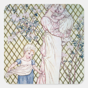 Mutter und Kind Quadratischer Aufkleber