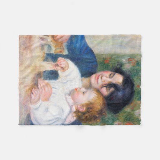 Mutter und Kind, Renoir Fleecedecke (Vorderseite (Horizontal))