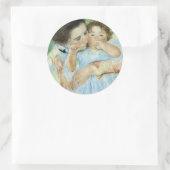 Mutter und Kind Runder Aufkleber (Tasche)