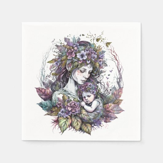 Mütter und Kind Serviette (Vorderseite)