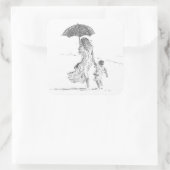 Mutter und Kind Sri Lanka Quadratischer Aufkleber (Tasche)