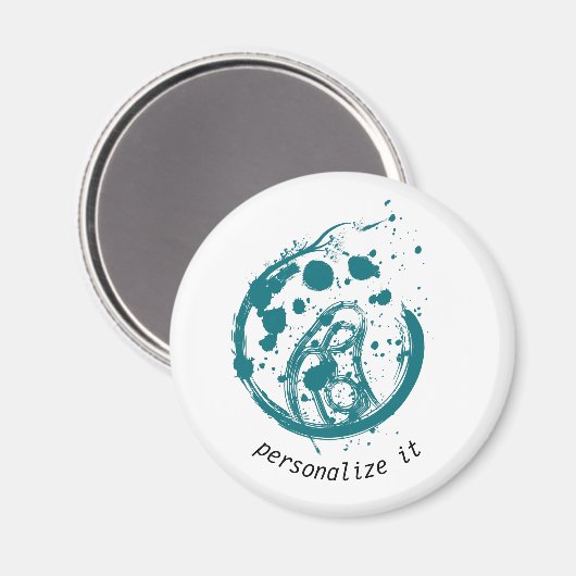 Mutter und Kind, Standard, 2¼ Zoll Circle Magnet (Vorderseite/Rückseite)