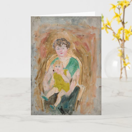 Mutter und Kind | Tadeusz Makowski Karte (Gelbe Blume)