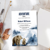 Mutter und Kind tragen Aquarellwald-Einladung Einladung