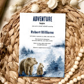 Mutter und Kind tragen Aquarellwald-Einladung Einladung