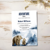 Mutter und Kind tragen Aquarellwald-Einladung Einladung