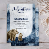 Mutter und Kind tragen Aquarellwald-Einladung Einladung