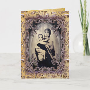 Mutter und Kind Viktorianisch Feiertagskarte