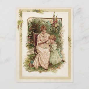 Mutter und Kind Vintage-Reproduktion Postkarte