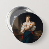 Mutter und Kind (von Bouguereau) Button (Vorne & Hinten)