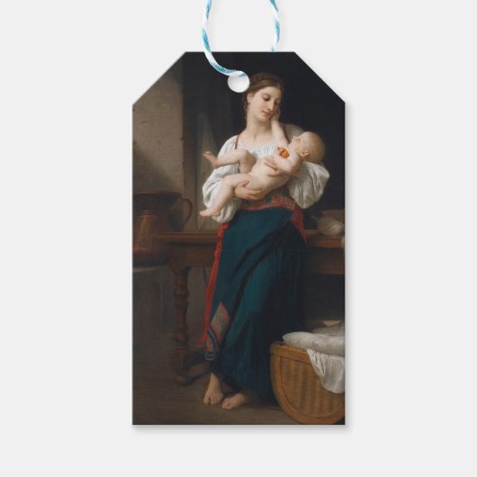 Mutter und Kind (von Bouguereau) Geschenkanhänger (Vorderseite)