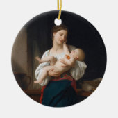 Mutter und Kind (von Bouguereau) Keramik Ornament (Vorne)