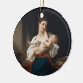 Mutter und Kind (von Bouguereau) Keramik Ornament (Links)
