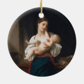 Mutter und Kind (von Bouguereau) Keramik Ornament (Hinten)