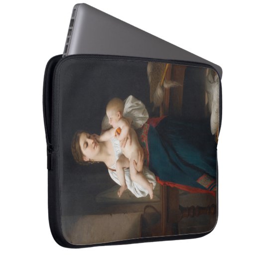 Mutter und Kind (von Bouguereau) Laptopschutzhülle (Vorne Rechts)