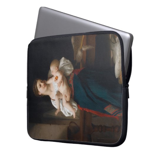 Mutter und Kind (von Bouguereau) Laptopschutzhülle (Vorderseite Links)