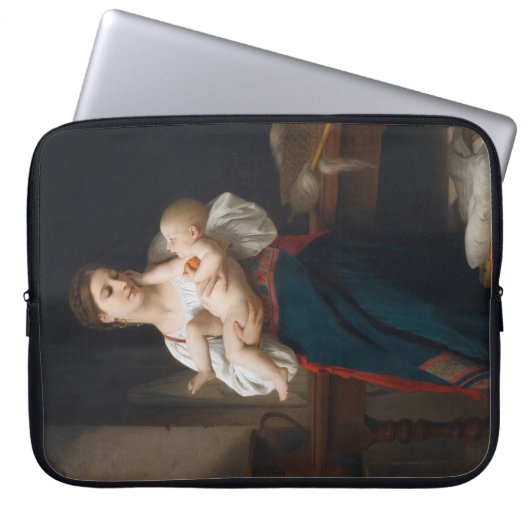Mutter und Kind (von Bouguereau) Laptopschutzhülle (Vorderseite)