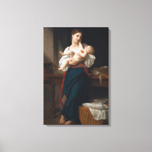Mutter und Kind (von Bouguereau) Leinwanddruck (Vorderseite)