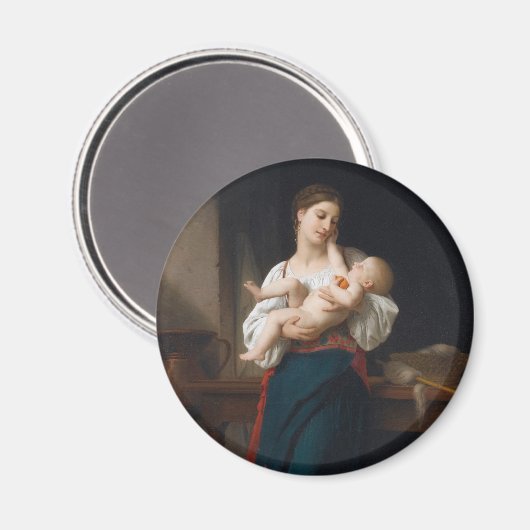 Mutter und Kind (von Bouguereau) Magnet (Vorderseite/Rückseite)