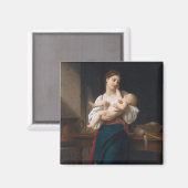 Mutter und Kind (von Bouguereau) Magnet (Vorderseite/Rückseite)