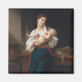 Mutter und Kind (von Bouguereau) Magnet (Vorne)
