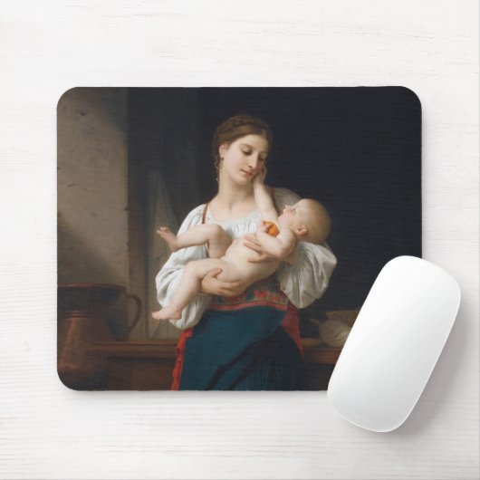 Mutter und Kind (von Bouguereau) Mousepad (Mit Mouse)