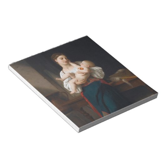 Mutter und Kind (von Bouguereau) Notizblock (angewinkelt)