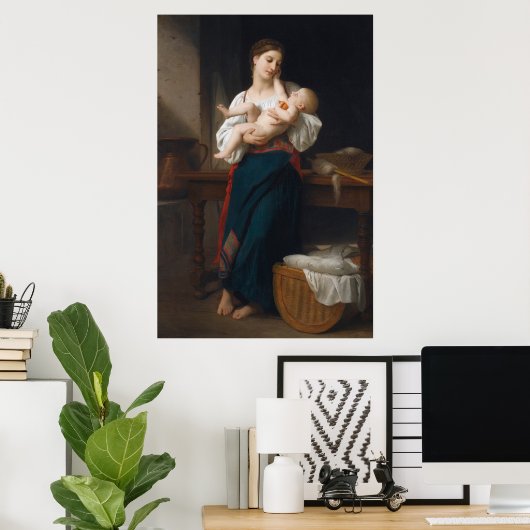 Mutter und Kind (von Bouguereau) Poster (Heimbüro)