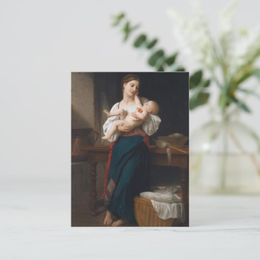 Mutter und Kind (von Bouguereau) Postkarte (Stehend Vorderseite)
