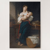 Mutter und Kind (von Bouguereau) Puzzle (Vertikal)